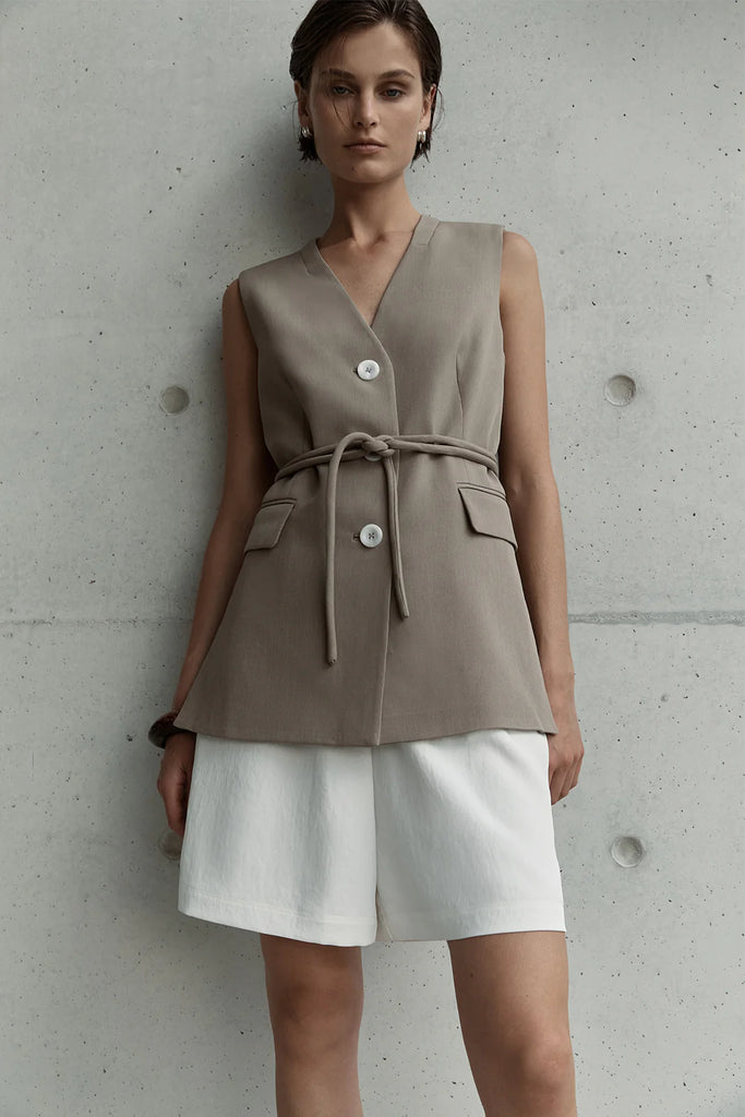Elka- Lora Vest- Taupe