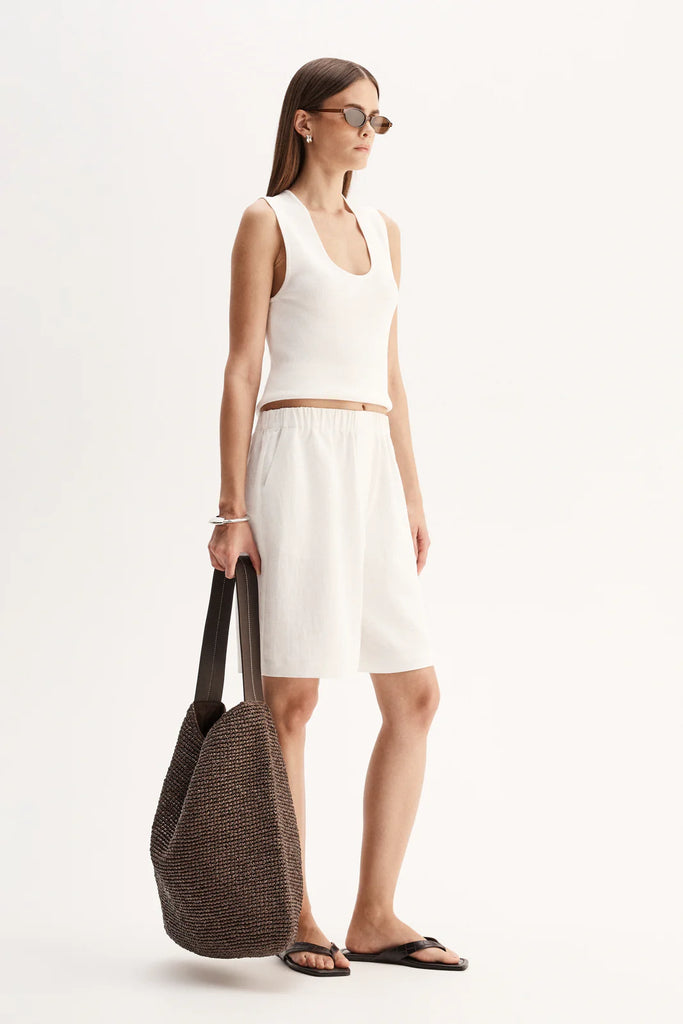 Elka - Hayes Knit Top - White