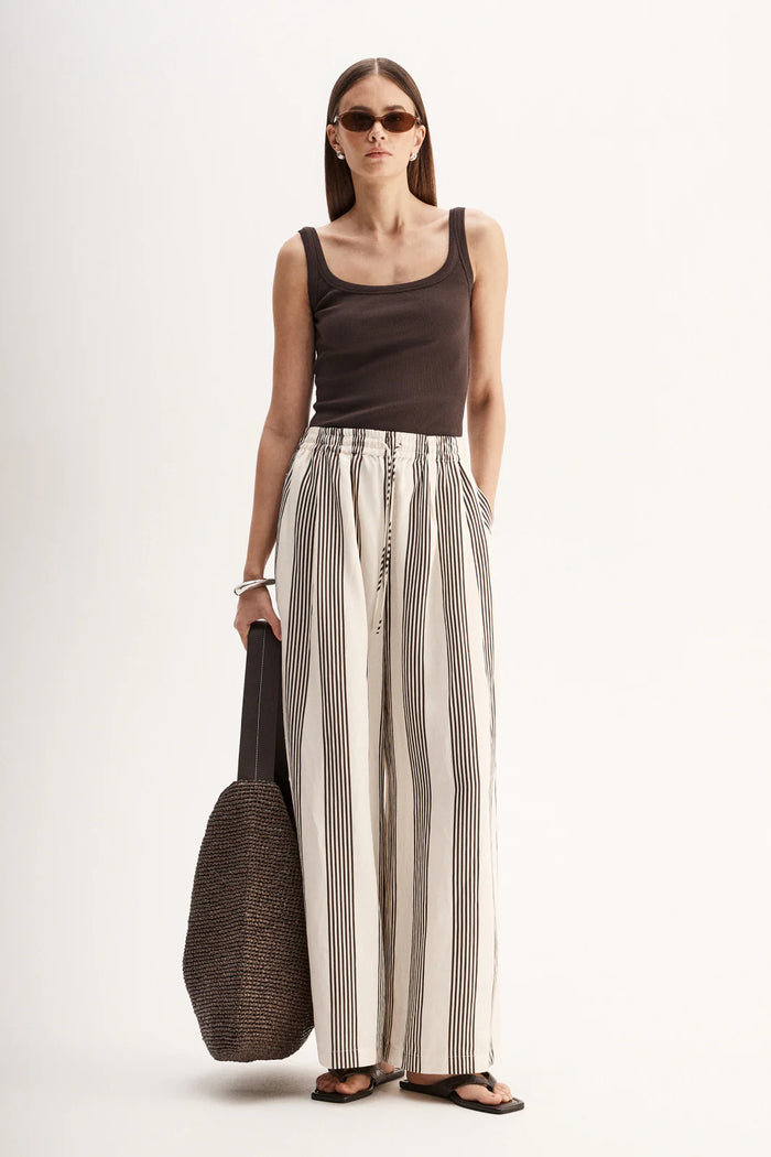 Elka - Milo Stripe Pant - Chocolate Stripe