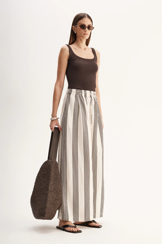 Elka - Milo Stripe Pant - Chocolate Stripe