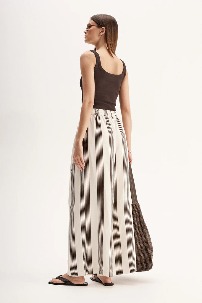 Elka - Milo Stripe Pant - Chocolate Stripe