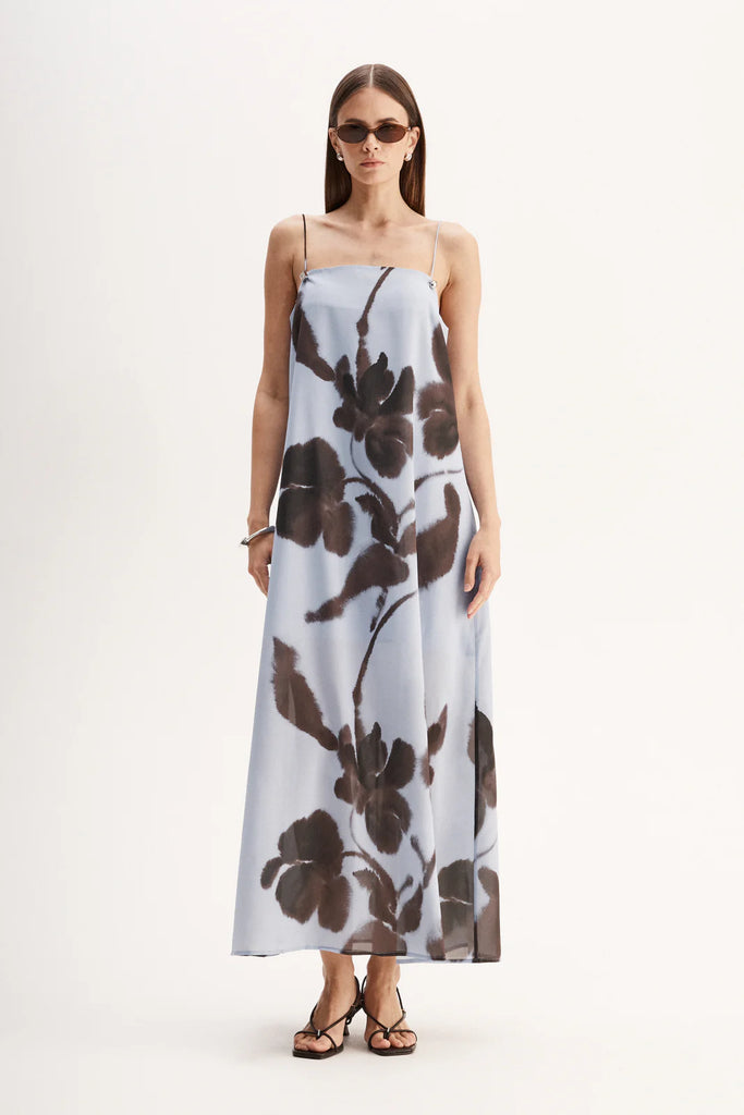 Elka- Monet Maxi Dress- Chocolate Floral Print