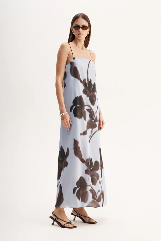 Elka- Monet Maxi Dress- Chocolate Floral Print