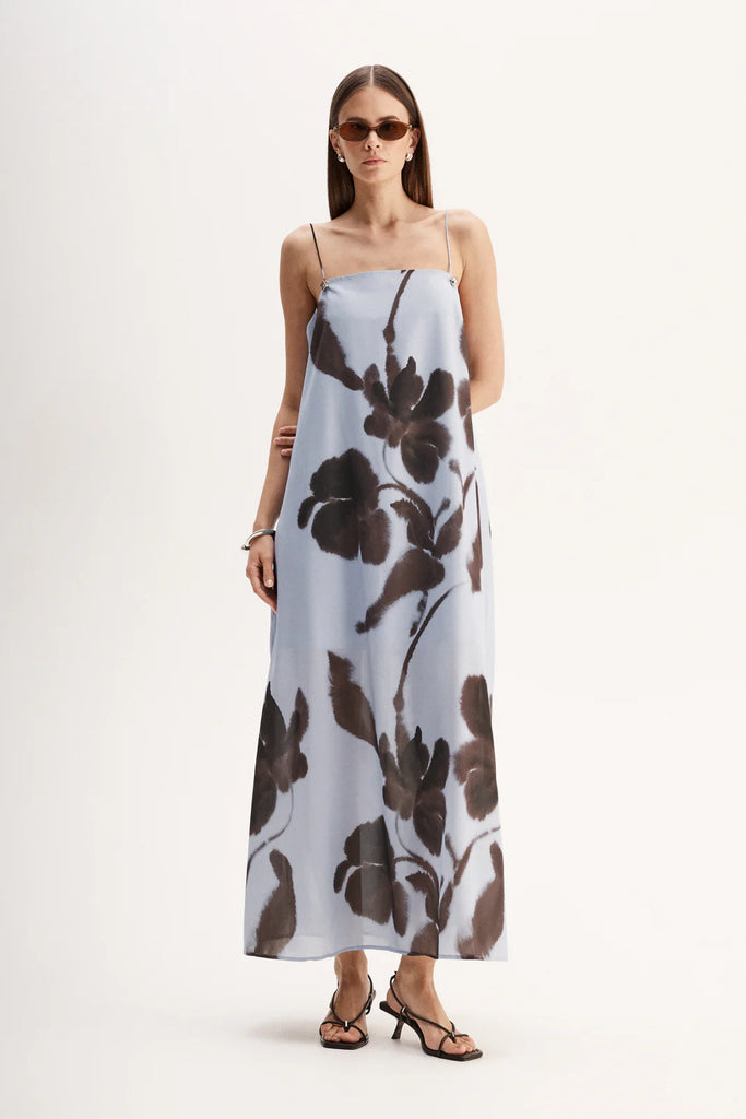 Elka- Monet Maxi Dress- Chocolate Floral Print