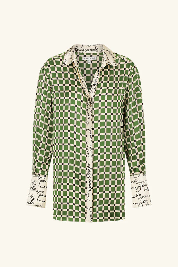 Shona Joy - Kahlo Silk Contrast Relaxed Shirt