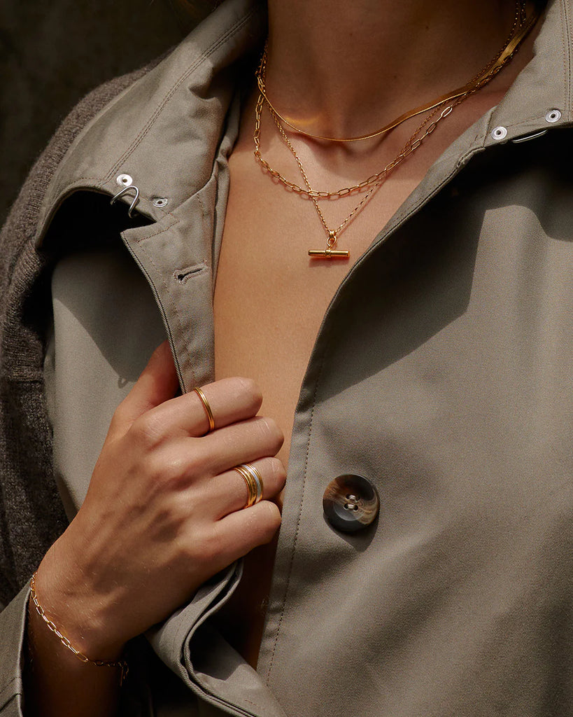 Kirstin Ash - Roam T-Bar Necklace -18k Gold Vermeil