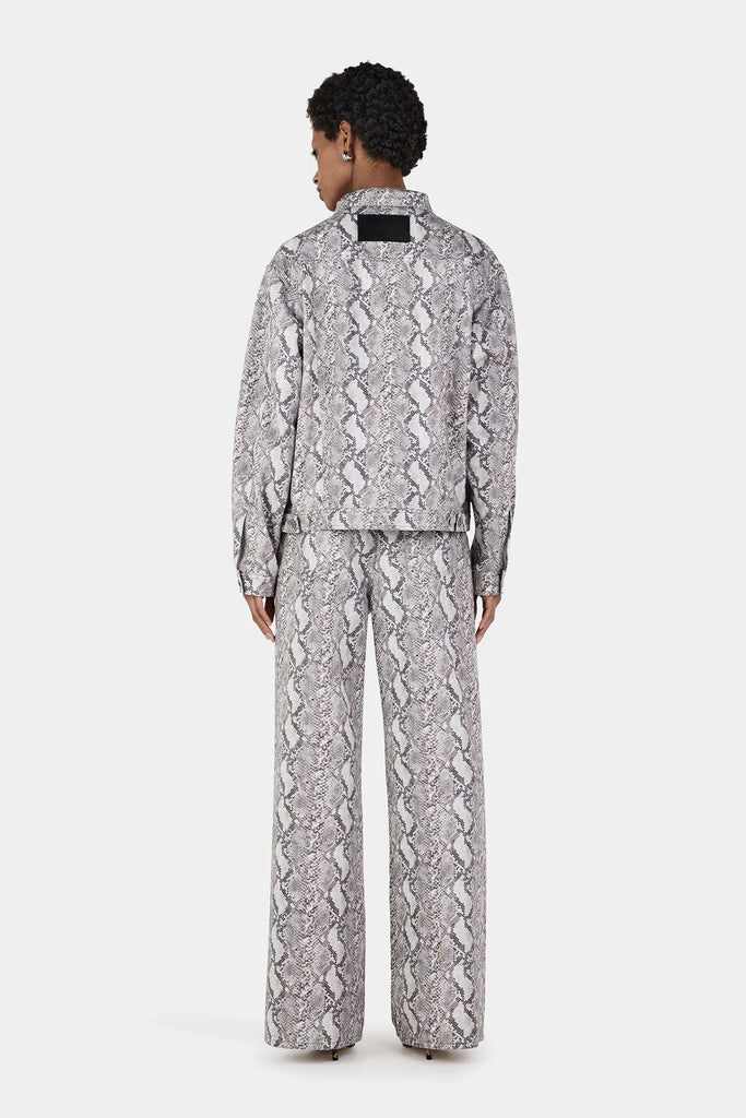 Hansen & Gretel  - Morgan Studded Denim Jacket - Silver Python