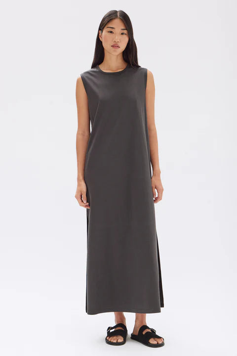 Assembly - Madison Silk Blend Tank Dress - Washed Black