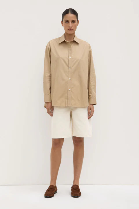 Assembly Label - Marigold Poplin Long Sleeve Shirt - Tan