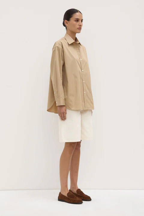 Assembly Label - Marigold Poplin Long Sleeve Shirt - Tan
