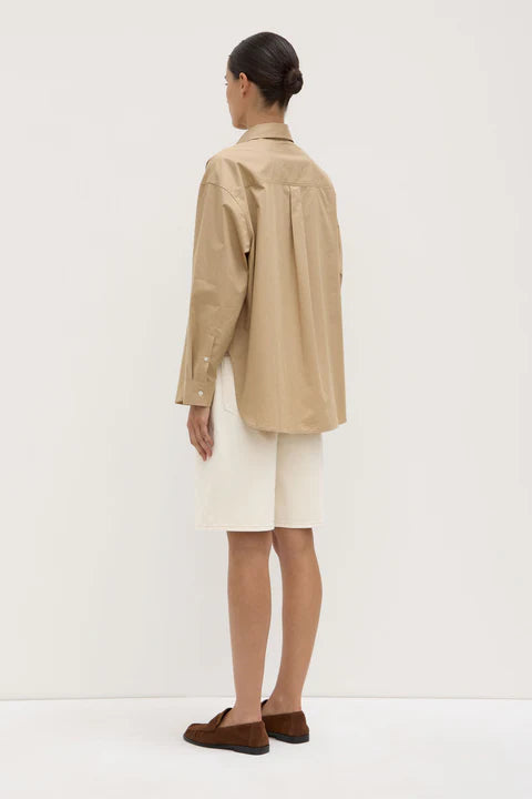 Assembly Label - Marigold Poplin Long Sleeve Shirt - Tan