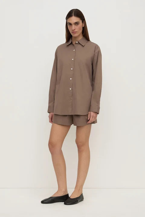 Assembly - Micha Poplin L/S Shirt - Dark Sand