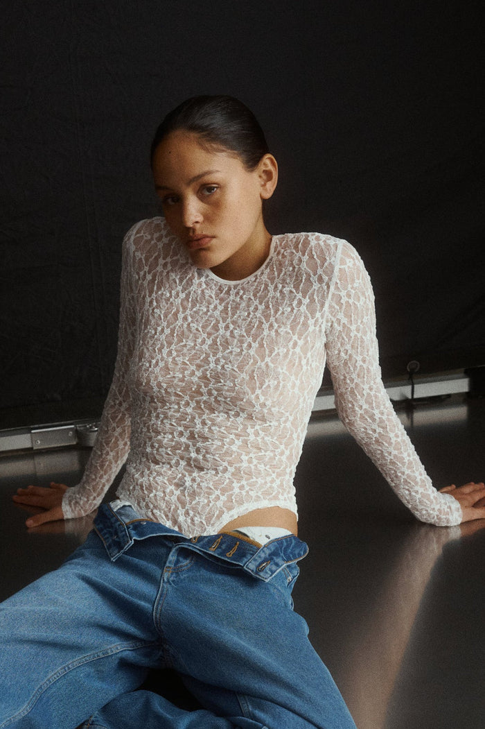 One Of Others - Leo Lace Bodysuit - White