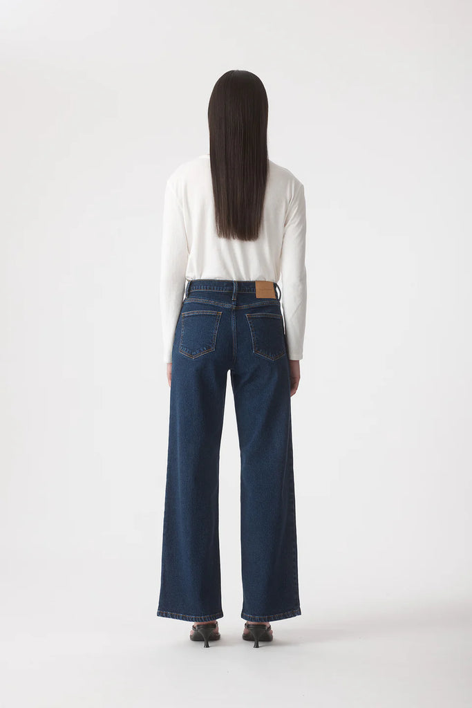 Outland Denim - Mia Mid Wide Seamed Jean - Tide