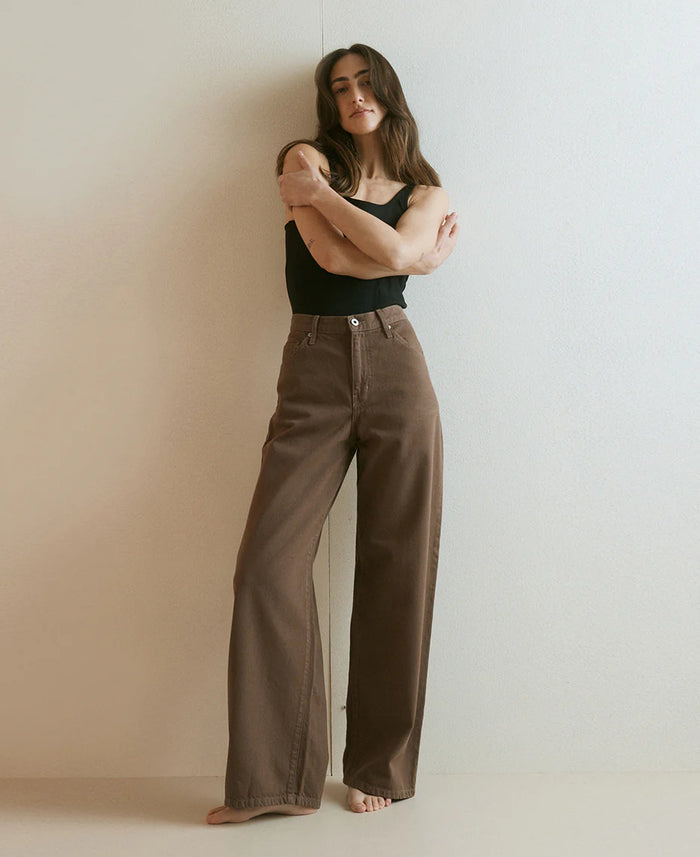 Outland Denim - Claudia High Wide Relaxed Jean - Cacao