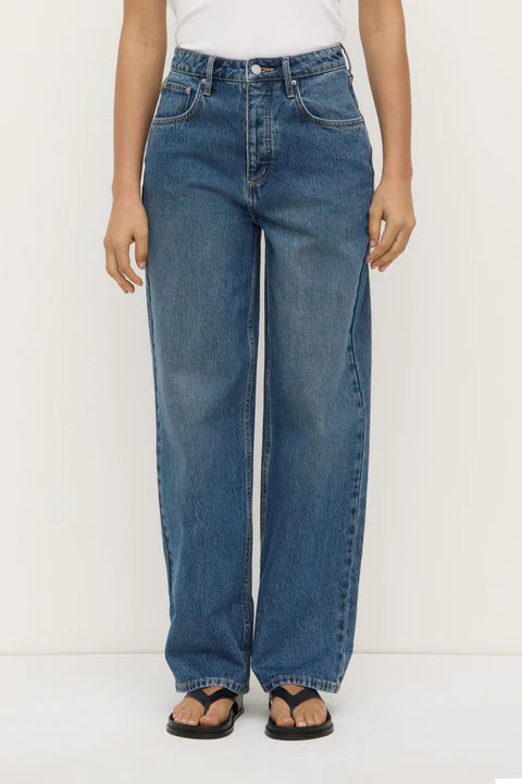 Assembly Label - Oversized High Rise Jean - Dark Indigo Fade