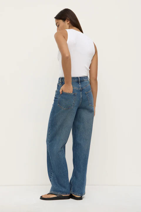 Assembly Label - Oversized High Rise Jean - Dark Indigo Fade