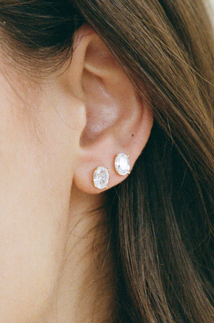 Porter - Oval Studs - Silver