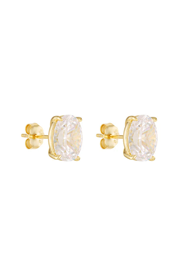 Porter - Oval Studs 2CT - Gold