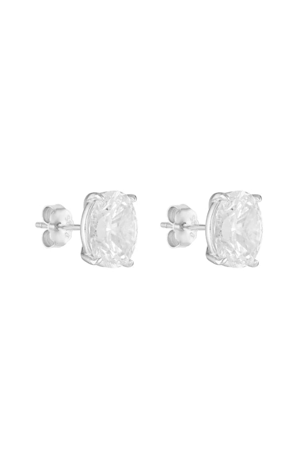 Porter - Oval Studs 2CT - Silver