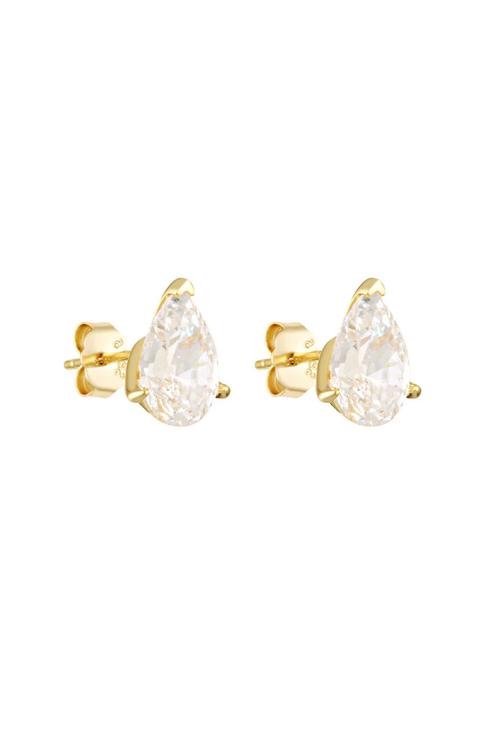 Porter - Pear Studs 2CT - Gold