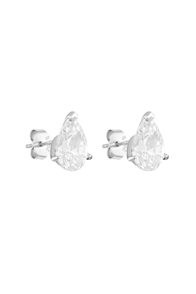 Porter - Pear Studs 2CT - Silver