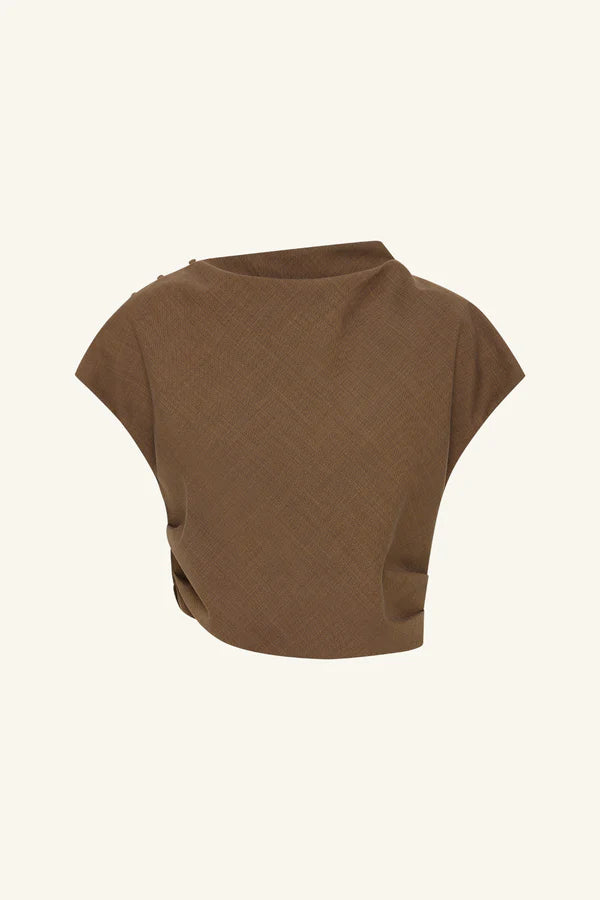 Shona Joy - Asher Cap Sleeve Top - Saddle