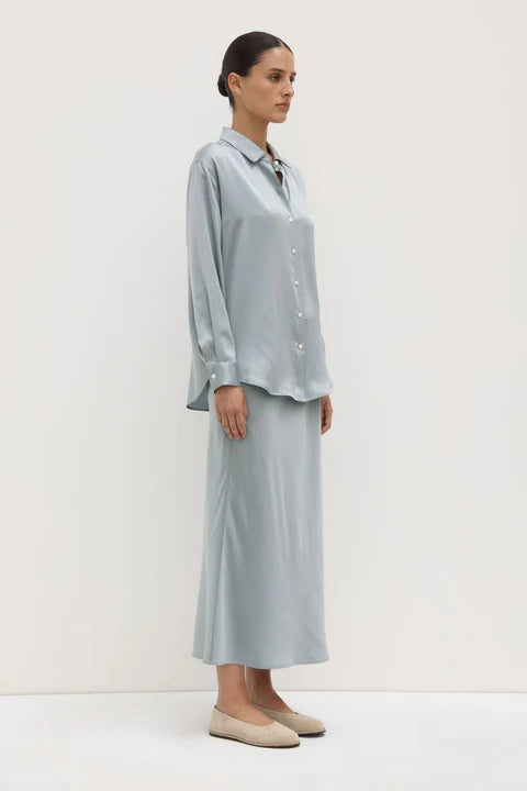 Assembly Label - Pippa Silk Long Sleeve Shirt - Cloud