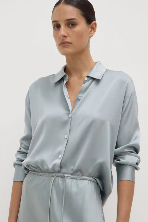 Assembly Label - Pippa Silk Long Sleeve Shirt - Cloud