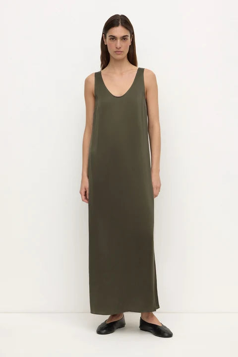 Assembly - Pippa Silk Tank Dress - Dark Military