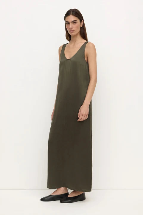 Assembly - Pippa Silk Tank Dress - Dark Military