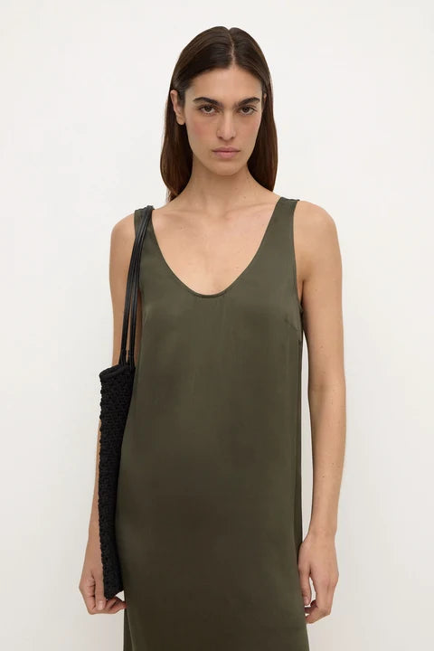 Assembly - Pippa Silk Tank Dress - Dark Military