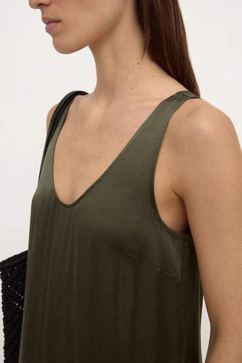 Assembly - Pippa Silk Tank Dress - Dark Military