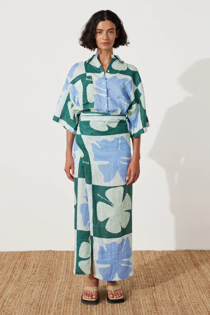 Zulu & Zephry - Hibiscus Linen Wrap Skirt - Hibiscus