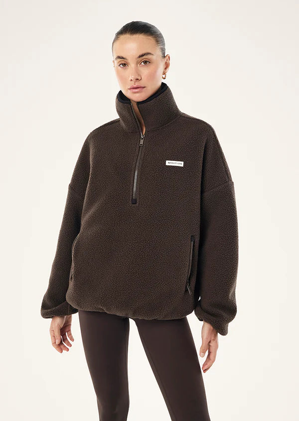 P.E Nation - Rotate Quarter Zip - Coffee