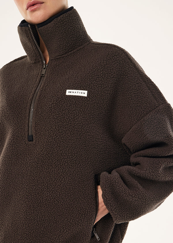 P.E Nation - Rotate Quarter Zip - Coffee