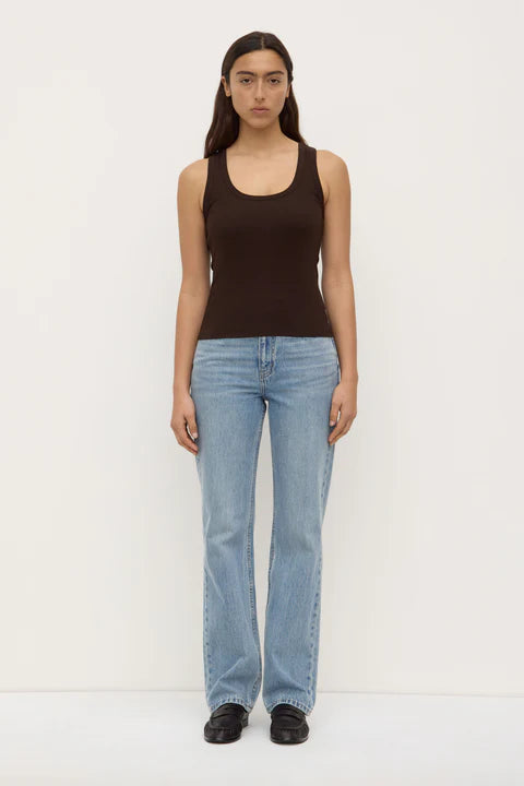 Assembly Label - Robyn Scoop Neck Rib Tank - Ganache