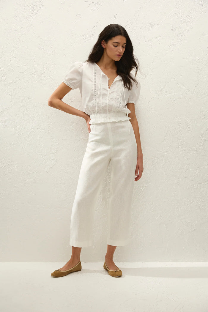 Faithful- Fiora Blouse- Fresco Lace -White