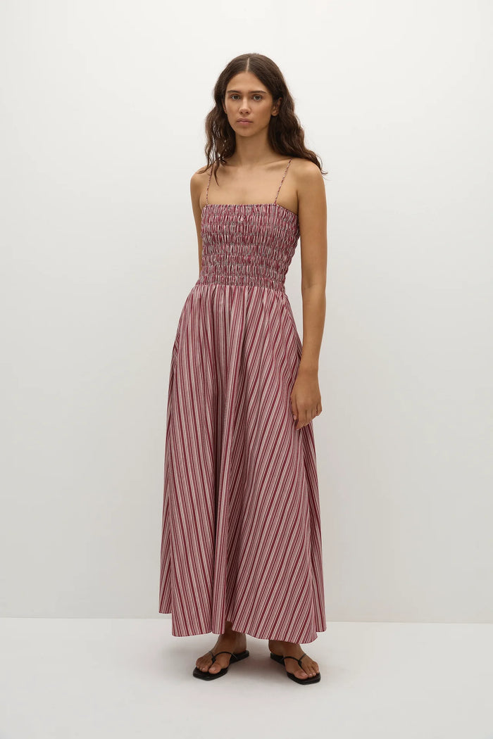 Faithfull The Brand - Anniken Maxi Dress - Burgundy Stripe