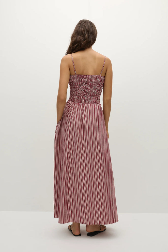 Faithfull The Brand - Anniken Maxi Dress - Burgundy Stripe