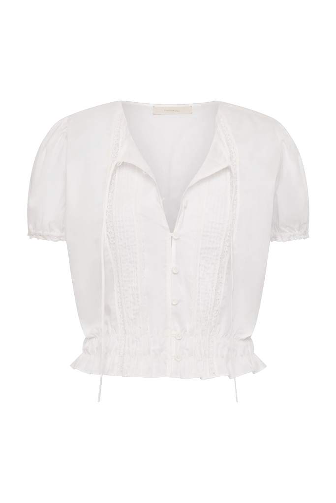 Faithful- Fiora Blouse- Fresco Lace -White