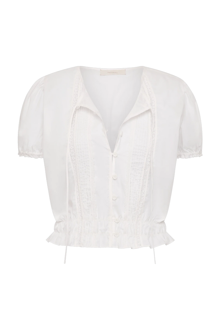 Faithfull The Brand- Fiora Blouse- Fresco Lace -White