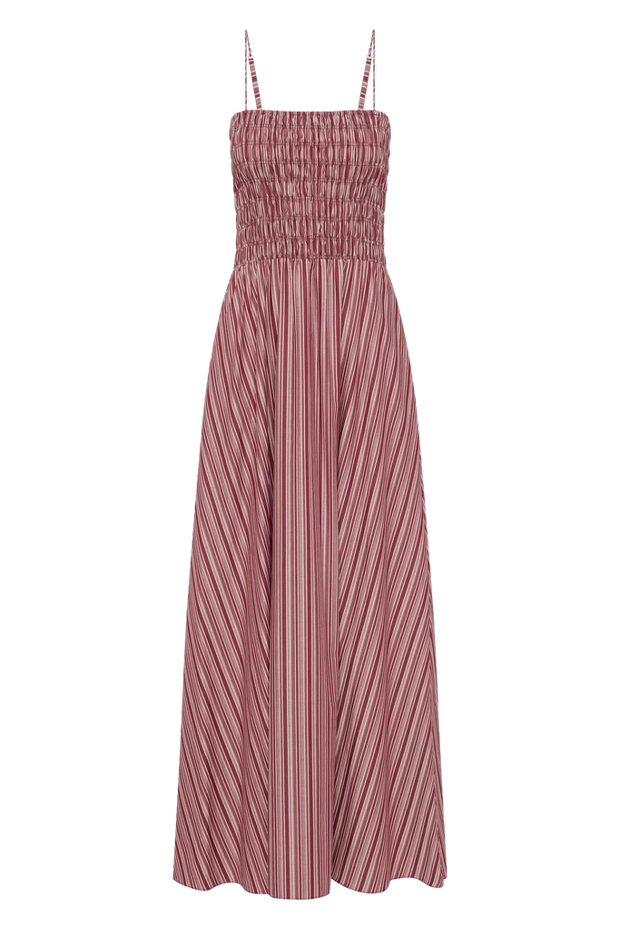 Faithfull The Brand - Anniken Maxi Dress - Burgundy Stripe
