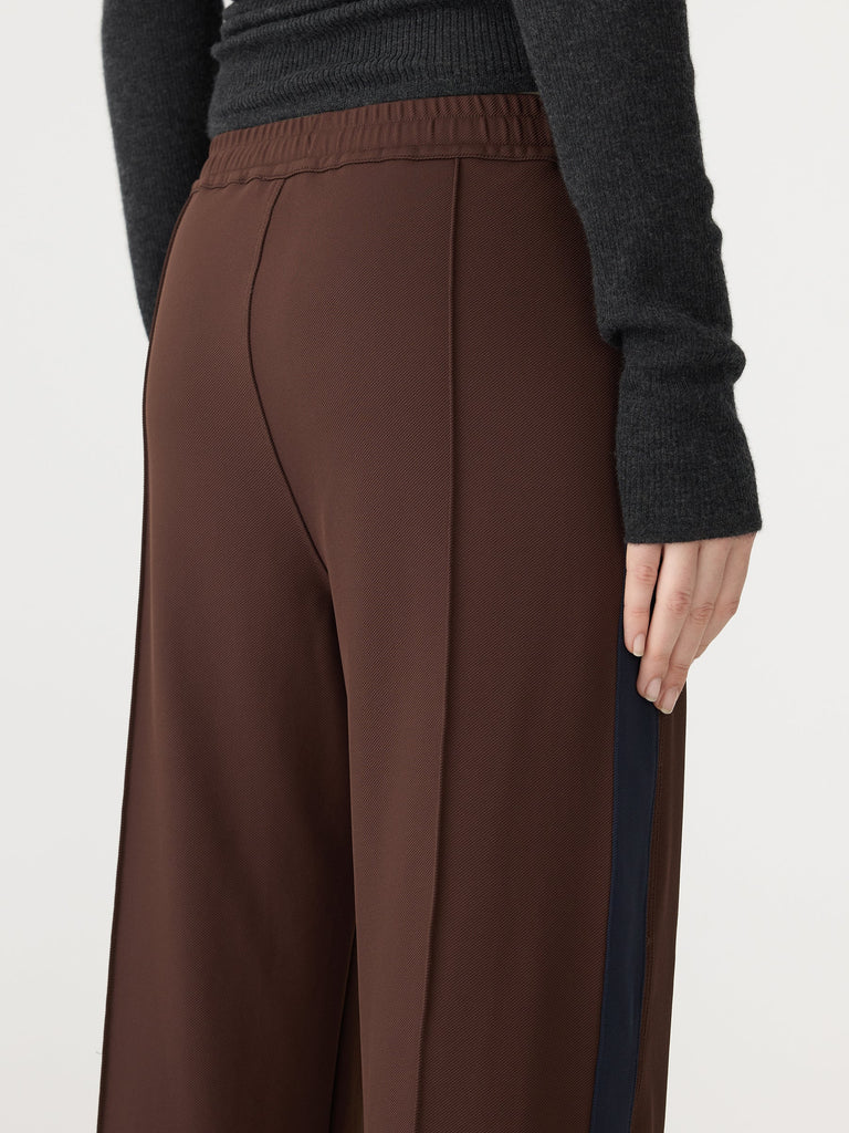 Bassike - Twill Stripe Detail Pant - Carob/Ink