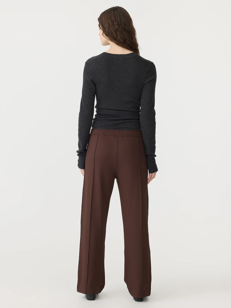 Bassike - Twill Stripe Detail Pant - Carob/Ink