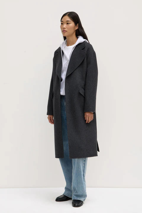 Assembly - Sadie Single Breasted Wool Coat - Charcoal Marle