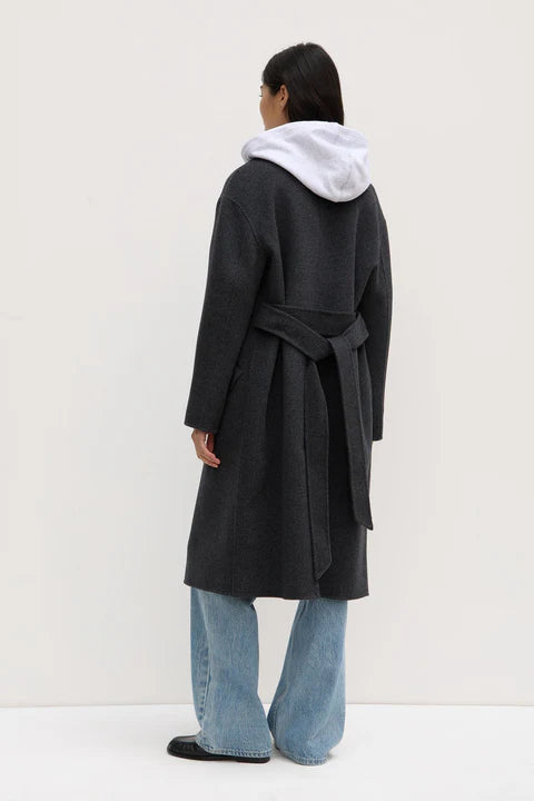 Assembly - Sadie Single Breasted Wool Coat - Charcoal Marle