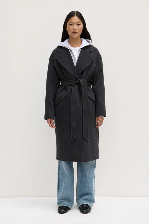 Assembly - Sadie Single Breasted Wool Coat - Charcoal Marle