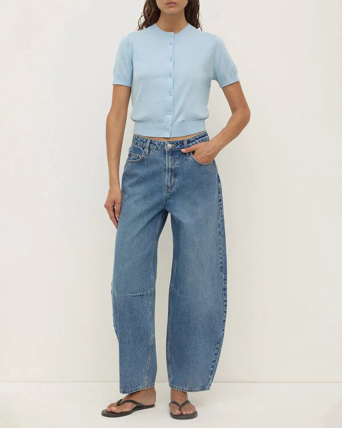 Assembly - Semra Cotton Cashmere Short Sleeve Cardigan - Salt