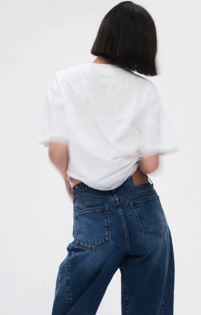 Outland Denim - Utah Mid Slouchy Wide - Lake